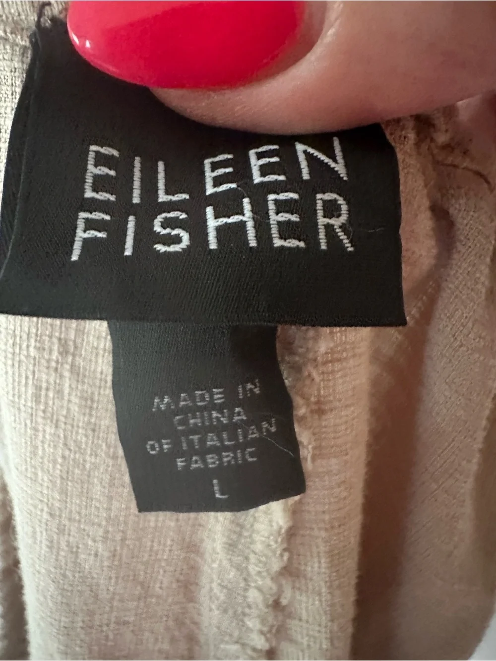 Eileen Fisher Tan Linen Blend Italian Fabric Wide Leg Slouchy Pants Size Large. - Picture 11 of 14